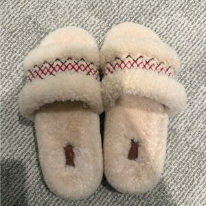 UGG Cozetta Braided Cozy Shearling Slide Slippers